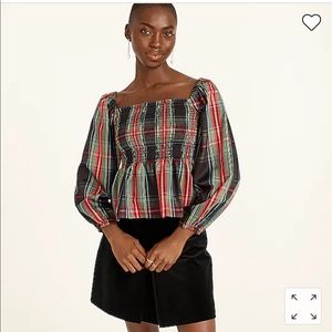 J. Crew | Puff Sleeve Smocked Top